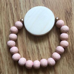 Leopard light pink print bracelet with 1.5” customizable wood disc- New